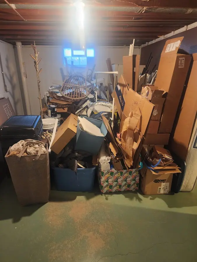 Roll-off dumpster container at job site for 20 Yard Dumpster Rental in Hazleton